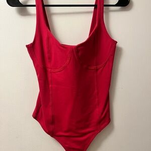 Abercrombie hot pink corset bodysuit